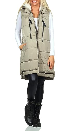 ONLY Damen 3/4-lange Steppweste ONLNewNora Puffer mit gefütterter Kapuze 15300259 Silver Sage S von ONLY