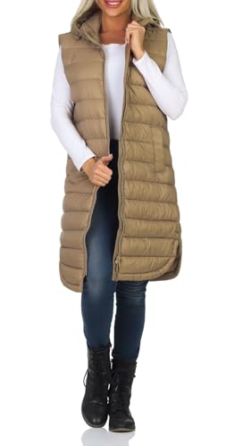 ONLY Damen 3/4-lange Steppweste mit Kapuze ONLMelody Hooded 15258350 Tigers Eye S von ONLY