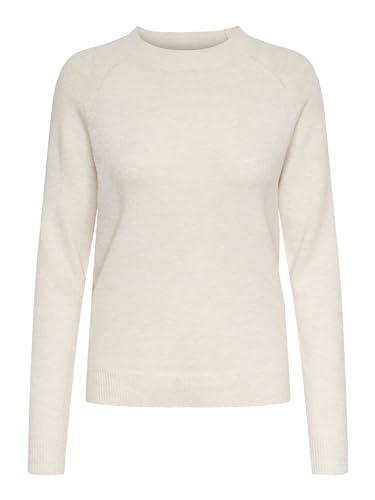 ONLY Damen Basic Strickpullover | Einfarbiger Knitted Stretch Sweater | Langarm Rundhals Shirt ONLRICA, Farben:Beige, Größe:38 von ONLY