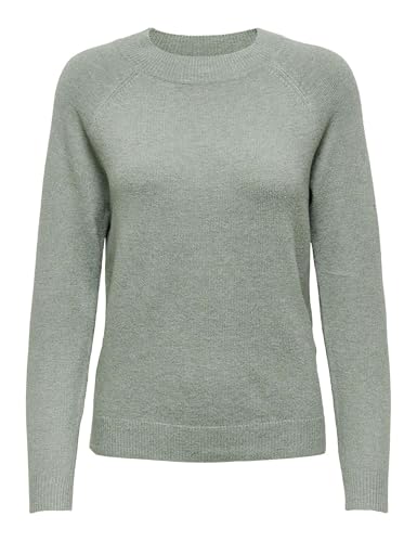 ONLY Damen Basic Strickpullover | Einfarbiger Knitted Stretch Sweater | Langarm Rundhals Shirt ONLRICA, Farben:Mint, Größe:34 von ONLY