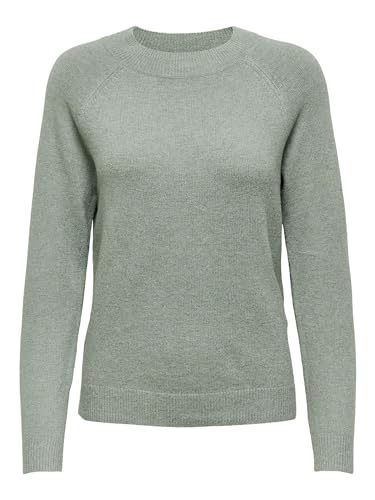 ONLY Damen Basic Strickpullover | Einfarbiger Knitted Stretch Sweater | Langarm Rundhals Shirt ONLRICA, Farben:Mint, Größe:42 von ONLY