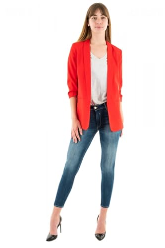 ONLY Damen Blazer ONLElly 3/4 Life Sakko mit Dreiviertel-Ärmeln 15197451 High Risk Red 34 von ONLY