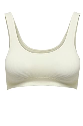 ONLY Damen Bustier BH mit herausnehmbaren Cups | Soft Bra ohne Bügel | RIPP Crop Top Basic ONLVICKYRIB, Farben:Weiß, Größe:XS-S von ONLY