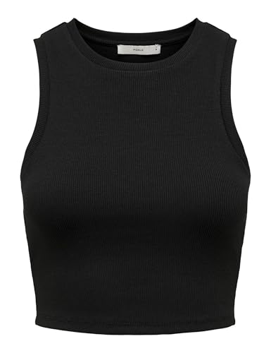 ONLY Damen Onlvilma S/L Cropped Tank Top JRS Noos, Schwarz, L von ONLY