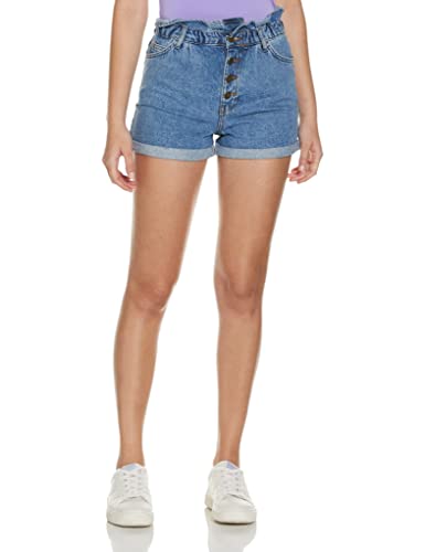 ONLY Damen Denim Jeans Shorts | Kurze Bermuda Pants Sommer Hose | Paperback mit elastischem Bund ONLCUBA, Farben:Blau-2, Größe:XL von ONLY