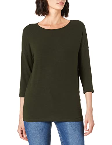 ONLY Damen Dünner Strickpullover | 3/4 Langarm Rundhals Shirt | Knitted Basic Stretch Sweater ONLGLAMOUR, Farben:Grün-3, Größe:L von ONLY