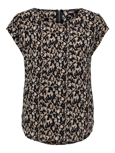 ONLY Damen Einfarbige Kurzarm Bluse Basic Rundhals Ausschnitt Blusen T-Shirt Blouse Oberteil ONLVIC, 15161116,Black/AOP:cora Graphic,38 ONLY Damen Einfarbige Kurzarm Bluse Basic Rundhals Ausschnitt Blusen T-Shirt Blouse Oberteil ONLVIC, 15161116,Black/AOP:cora Graphic,38 von ONLY