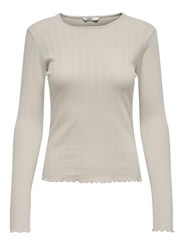 ONLY Damen Einfarbiges Langarm Shirt Basic Rundhals Rollkanten Top Longsleeve Oberteil ONLCARLOTTA von ONLY