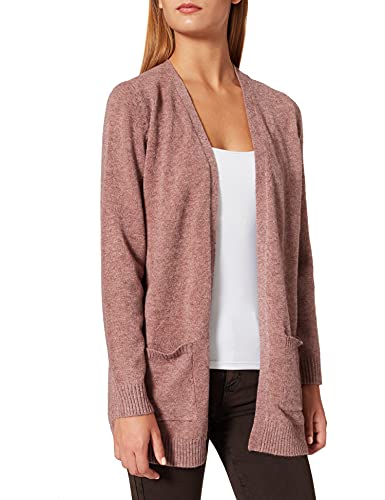 ONLY Damen Lange Strickjacke mit Taschen Stretch Casual Langarm ONLLESLY Open Cardigan Noos Gerippt, Farben:Rosa, Größe:M von ONLY