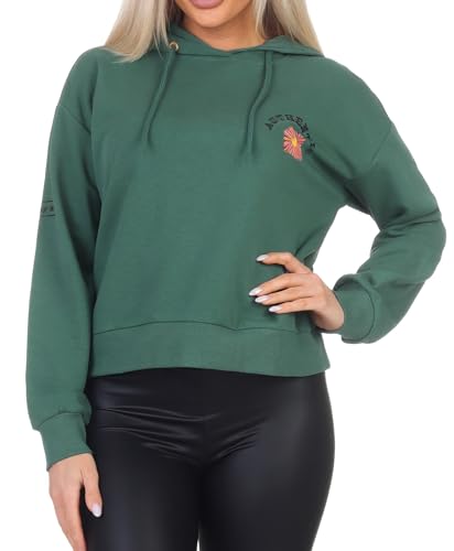 ONLY Damen Hoodie Kapuzen-Sweatshirt mit großem Rückenprint ONLMie 15331398 Mallard Green/Ciltivate M von ONLY