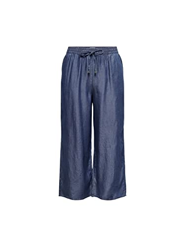 ONLY Damen Hose Culotte Stoffhose mit weiten Beinen medium blau Denim von ONLY