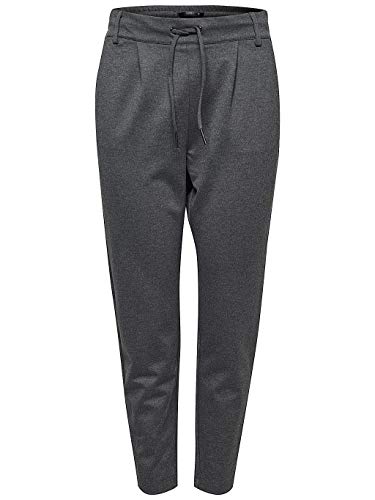 ONLY Damen Hose OnlPoptrash Einfarbige Sweathose Stoffhose Jogginghose, Farbe:Grau, Damenhose:M-L34 von ONLY