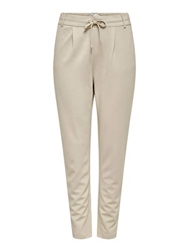 ONLY Damen Hose OnlPoptrash Einfarbige Sweathose Stoffhose Jogginghose (L / 30L, Beige) von ONLY