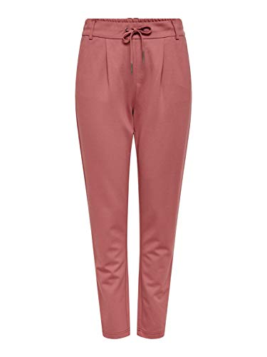 ONLY Damen Hose OnlPoptrash Einfarbige Sweathose Stoffhose Jogginghose (L / 30L, Dunkel-Rose) von ONLY