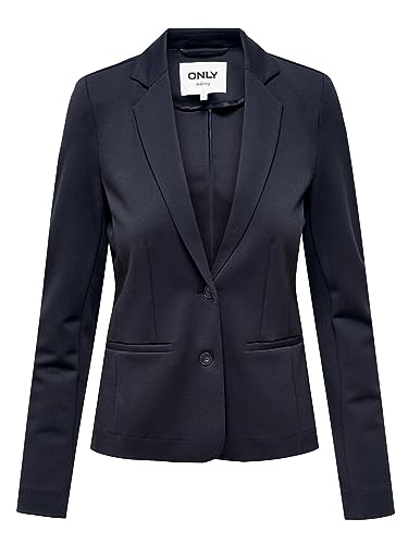 ONLY Damen Jacke Blazer ONLPoptrash einfarbige Stoffjacke 15153144 Blue Graphite L von ONLY