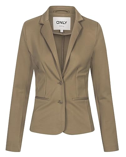 ONLY Damen Jacke Blazer ONLPoptrash einfarbige Stoffjacke 15153144 Caribou L von ONLY