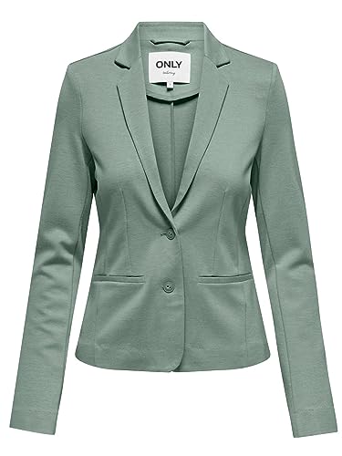 ONLY Damen Jacke Blazer ONLPoptrash einfarbige Stoffjacke 15153144 Lily Pad Melange XS von ONLY