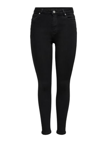 ONLY Skinny Fit Jeans High Waist Stretch Denim 5-Pocket Basic Hose Raw ONLMILA, Farben:Schwarz-2,Größe Damen:W29 L30,Z - Länge L30/32/34/36/38:L30 von ONLY