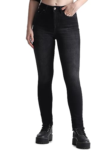 ONLY Damen Jeans 15287159 Washed Black S-32 von ONLY