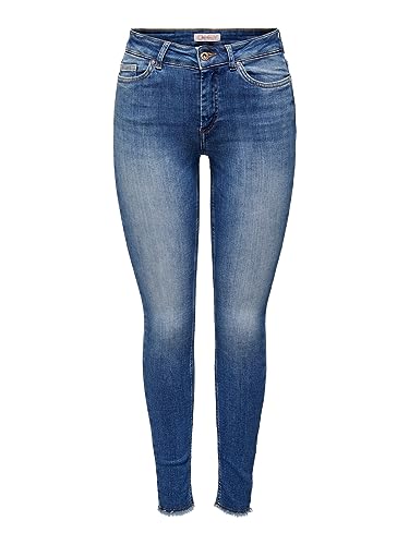 ONLY Damen Jeans ONLBLUSH MID SK ANK RW DNM REA1319 NOOS 15293282,Medium Blue Denim,XS / 32L ONLY Damen Jeans ONLBLUSH MID SK ANK RW DNM REA1319 NOOS 15293282,Medium Blue Denim,XS / 32L von ONLY