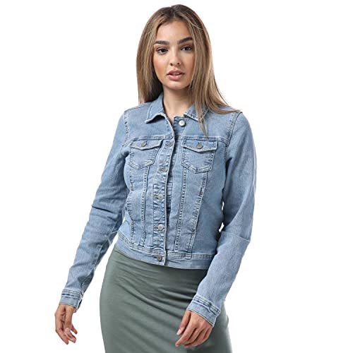 ONLY Damen Jeans-Jacke ONLWonder Life mit Knopfleiste 15243147 light blue denim XS von ONLY