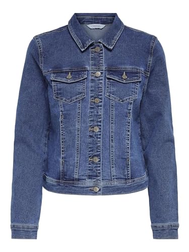 ONLY Damen Jeans-Jacke ONLWonder Life mit Knopfleiste 15243147 medium blue denim XS von ONLY