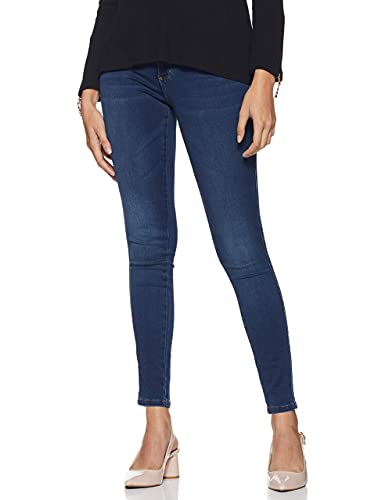 ONLY Damen Skinny Fit Jeans Stretch Denim Hose Basic ONLROYAL High Waist Röhrenjeans Bio Baumwolle, Dark Blue Denim ,S von ONLY