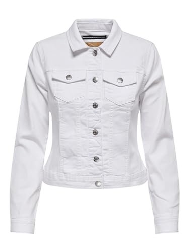 ONLY Damen Jeansjacke ONLWonder Life Übergangsjacke mit Knopfleiste 15243147 White M ONLY Damen Jeansjacke ONLWonder Life Übergangsjacke mit Knopfleiste 15243147 White M von ONLY