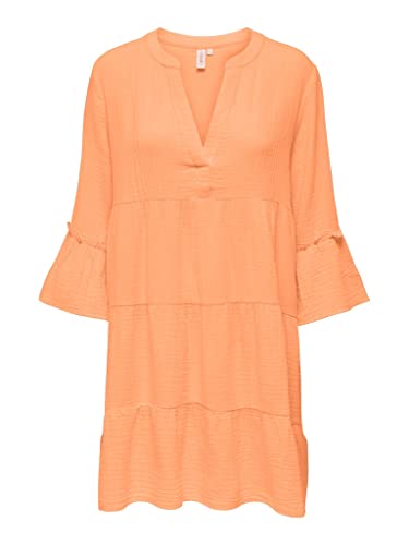 ONLY Damen Kleid 15267999 Orange Chiffon M von ONLY