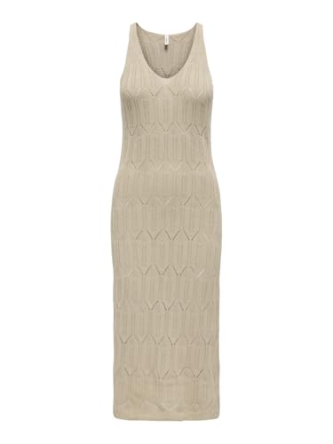 ONLY Damen Kleid ONLMEA LIFE SL MIDI DRESS KNT (DE/NL/SE/PL, Alphanumerisch, M, Regular, Regular, feather gray) von ONLY