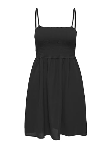 ONLY Damen Kleid ONLNOVA LIFE VIS ELODIE SMOCK DRESS SOLI (DE/NL/SE/PL, Alphanumerisch, XS, Regular, Regular, black) von ONLY