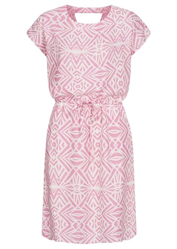 ONLY Damen Kleid Viskose Dress mit AOP Grafik Print Bindegürtel Rückenausschnitt Sachet rosa von ONLY