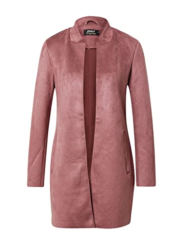 ONLY Damen Kunstleder Mantel ONLSoho Cardigan in Wildleder-Optik 15218563 Rose Brown S von ONLY