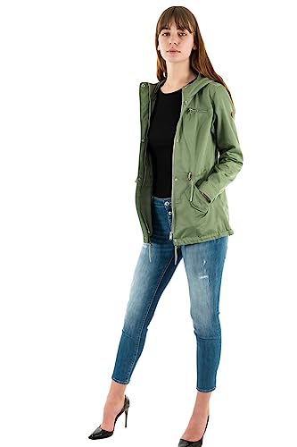 ONLY Damen Kurzmantel Übergangs-Jacke ONLLorca Canvas Parka 15216452 Hedge Green M von ONLY