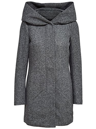 ONLY Damen Kurzmantel Übergangsmantel (M, Dark Grey Melange) von ONLY