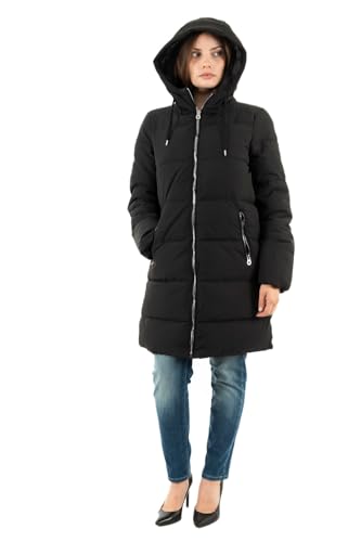 ONLY Damen Lange Puffer Jacke | Warmer Stepp Wintermantel mit Kapuze | Wattierter Blouson ONLDOLLY, Farben:Schwarz, Größe:XL von ONLY