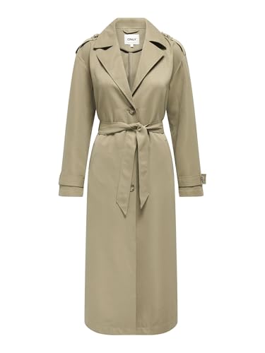 ONLY Damen Langer Trench Coat | Eleganter Basic Übergangs Mantel | Einreihig Longline mit Gürtel ONLLINE, Farben:Beige-2, Größe:XS ONLY Damen Langer Trench Coat | Eleganter Basic Übergangs Mantel | Einreihig Longline mit Gürtel ONLLINE, Farben:Beige-2, Größe:XS von ONLY