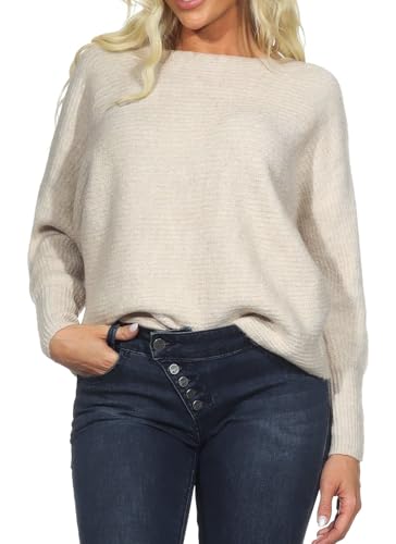 ONLY Damen Onldaniella L/S KNT Noos Pullover, Ecru/Detail:Melange, M EU von ONLY