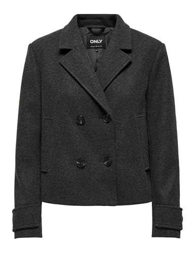 ONLY Damen Mantel ONLFREJA Life Short DB Jacket OTW NOOS 15320983,Dark Grey Melange,XXL von ONLY