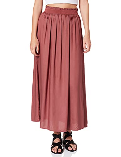 ONLY Damen Maxi Falten Rock | Einfarbiger Plissee Skirt mit Gummizug | Wadenlanges Basic ONLVENEDIG, Farben:Rosa, Größe:S von ONLY