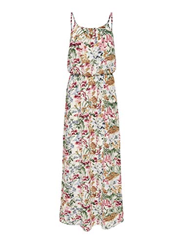 ONLY Damen Maxi-Kleid OnlWinner Spagetti-Träger Strandkleid Sommer-Kleider, Farbe:Mehrfarbig, Größe:34 von ONLY