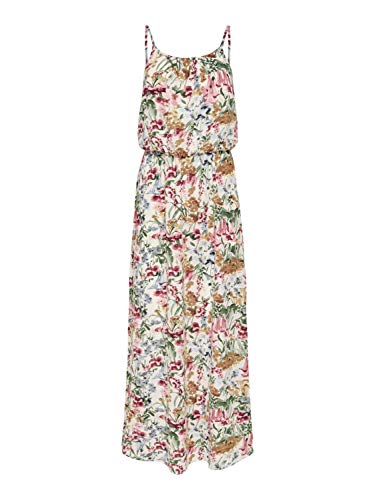 ONLY Damen Maxi-Kleid OnlWinner Spagetti-Träger Strandkleid Sommer-Kleider, Farbe:Mehrfarbig, Größe:40 von ONLY