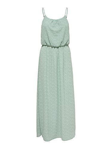 ONLY Damen Maxi-Kleid OnlWinner Spagetti-Träger Strandkleid Sommer-Kleider, Farbe:Türkis, Größe:34 von ONLY