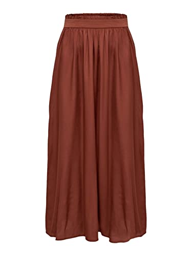 ONLY Damen Maxi-Rock OnlVenedig Paperbag Skirt Lang Sommer Einfarbig, Farbe:Braun, Größe:M von ONLY