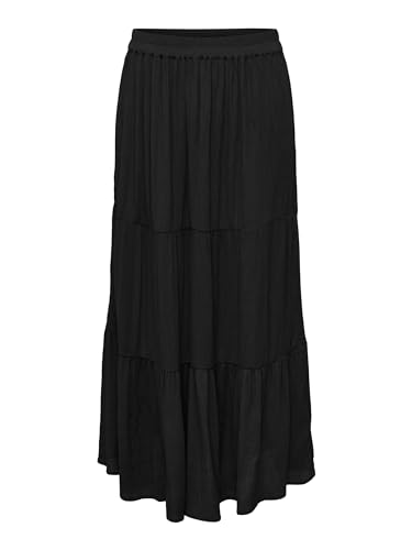 ONLY Damen Maxi Viskose Rock ONLMikka Life Long Langer Sommerrock 15324808 Black M von ONLY