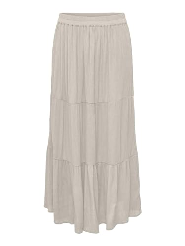 ONLY Damen Maxi Viskose Rock ONLMikka Life Long Langer Sommerrock 15324808 Moonbeam M von ONLY