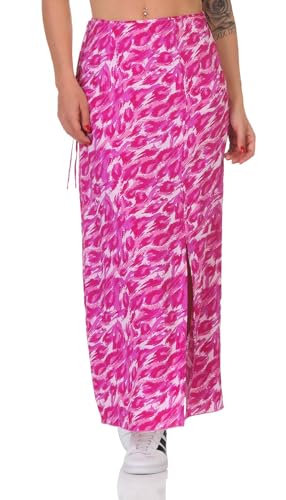 ONLY Damen Maxi Viskose Rock Onlnova Life Vis Melanie Sommerrock mit Schlitz 15317844 Raspberry Rose 477 Empowered Leo M von ONLY