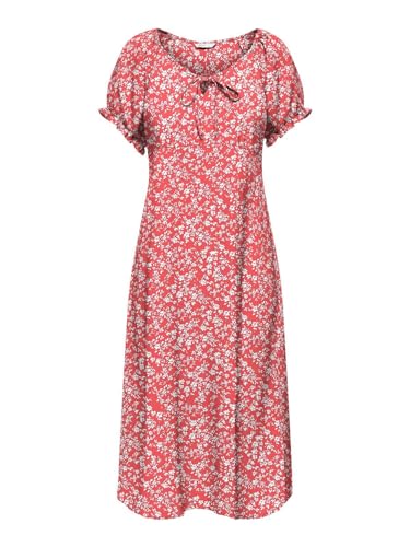 ONLY Damen Midi Kleid Onlnova Life Vis Kai wadenlang mit Blumenmuster 15283529 Rose of Sharon 473 Lovely Floral M von ONLY