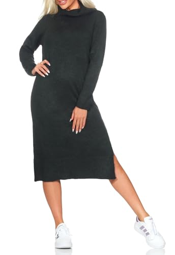 ONLY Damen Midi Rollkragen-Strickkleid ONLBrandie langes Winterkleid 15214595 Green Gables W. Melange XS von ONLY