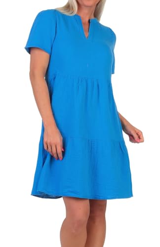 ONLY Damen Musselin Kleid ONLThyra V-Neck Sommerkleid mit Volants 15297307 French Blue L von ONLY